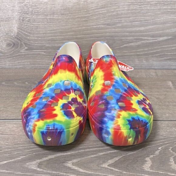 NEW Vans UA Slip On TRK Mens Size 11 Pride Tie Dyed Rubber Comfort Sneaker NWT - Picture 2 of 11
